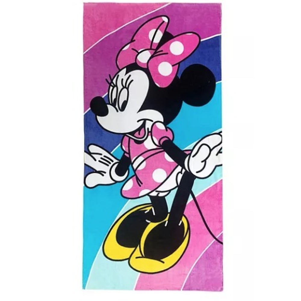 Disney Minnie Mouse Beach Towel The Big One Cotton Kids Size 28x58 NEW